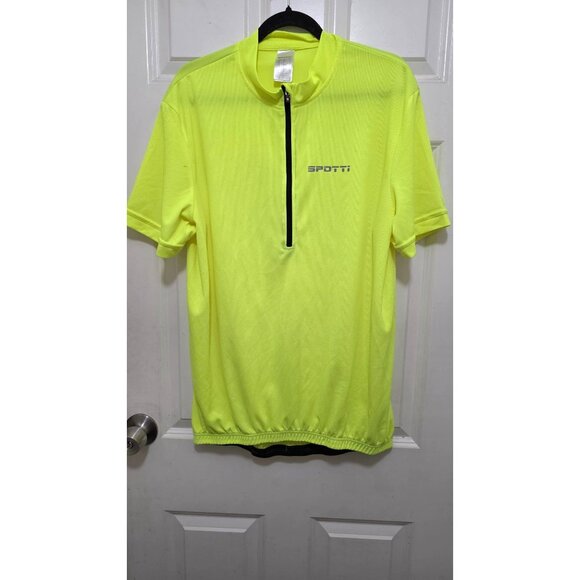 Spotti Men's Cycling Jersey Neon Yellow Short Sleeve Lightweight Breathable Quic - Picture 2 of 7